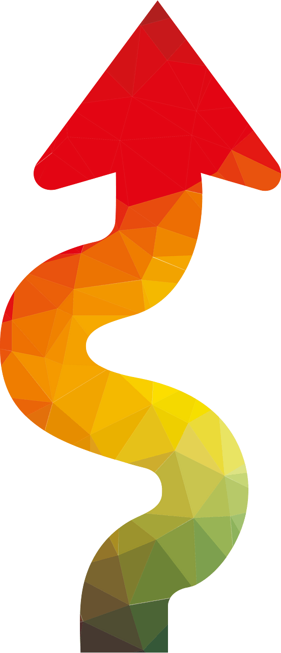 Wavy arrow colored silhouette