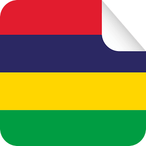 Mauritius flag peeling sticker