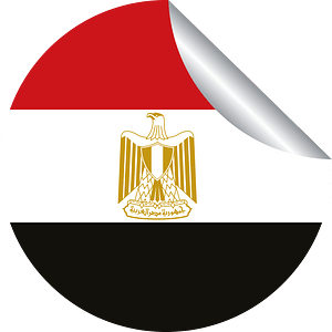 Peeling sticker with flag of Egypt