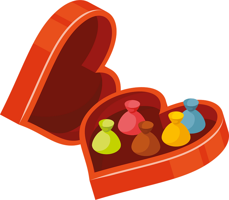 Chocolate box in heart shape