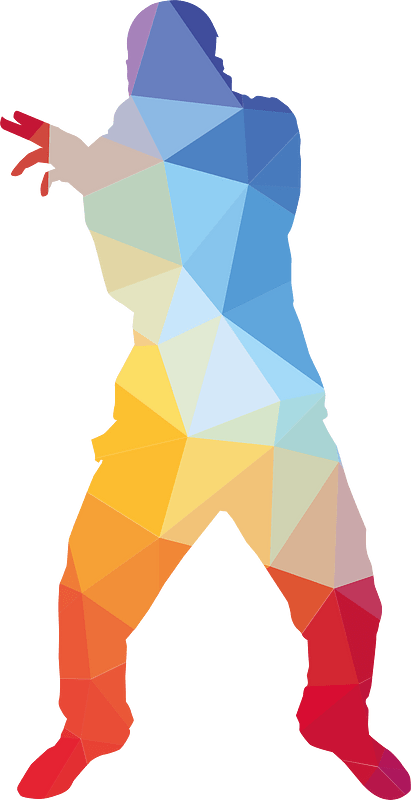 Dancer silhouette color art