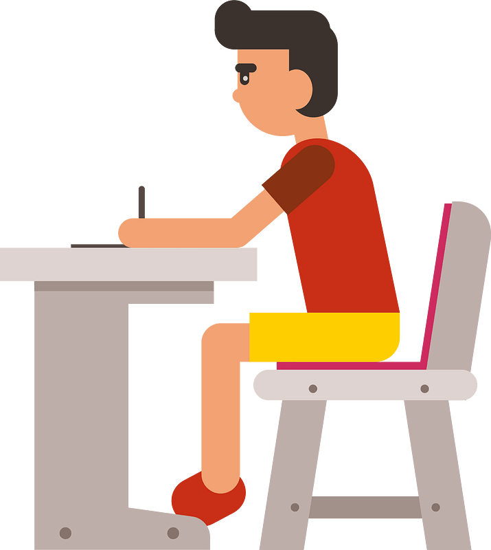 Schoolboy in a classroom