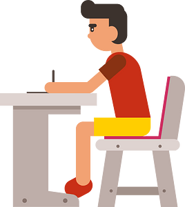 Schoolboy in a classroom