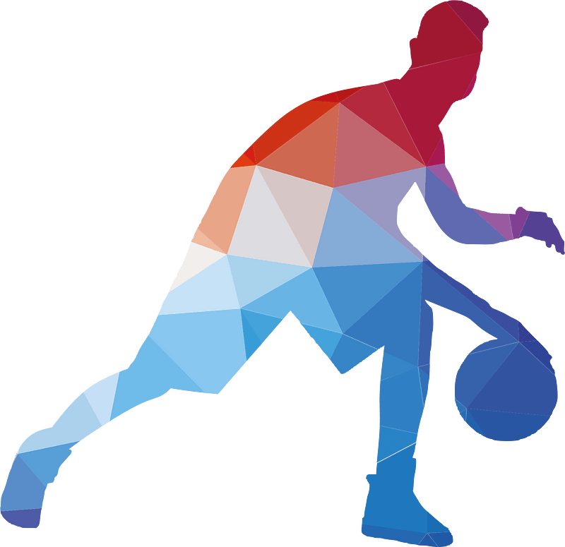 Basketball player color silhouette
