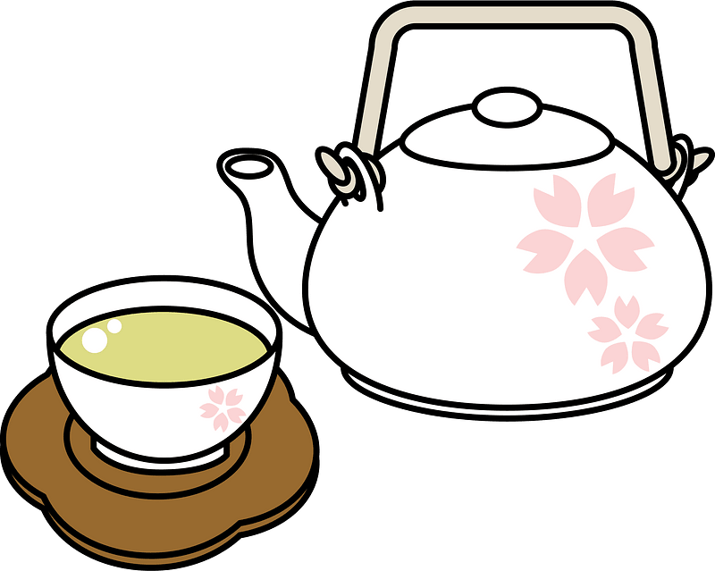 Teapot and a Cup of Green Tea