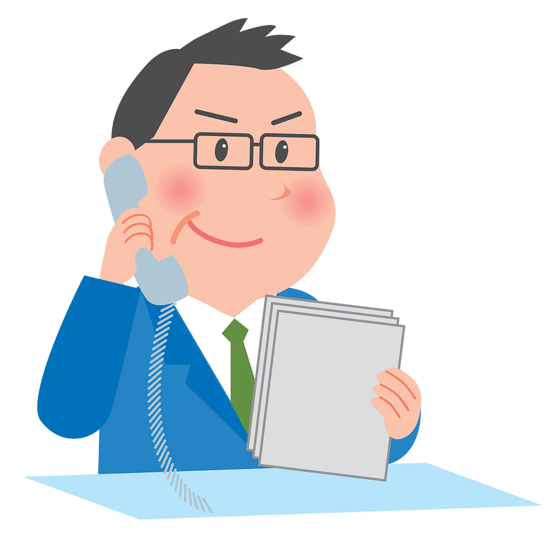 Businessman in Glasses Talks on a Telephone