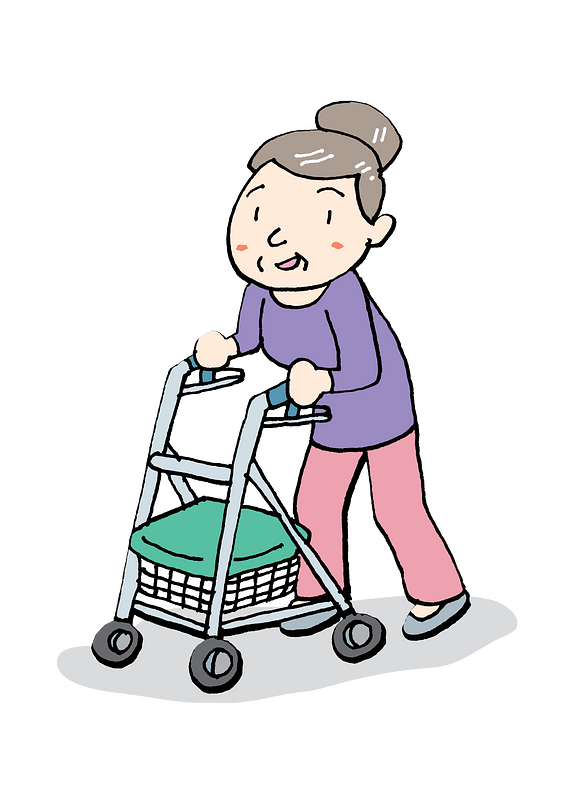 Old Woman Walks with Rollator Walker - Free vector clipart images on ...