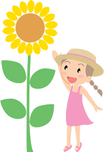 Girl with a Summer Sunflower