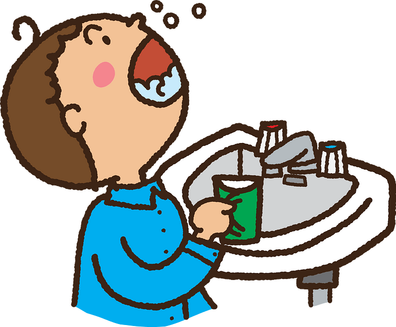 Young Boy is Gargling