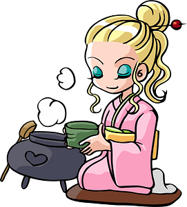 Gyaru Girl During Japanese Tea Ceremony