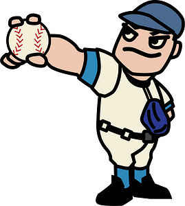 Baseball Pitcher with a Ball