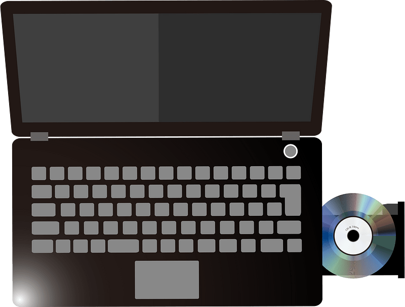 Laptop Computer with a Cd-R - Free vector clipart images on creazilla.com