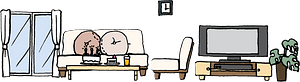 Room with Tv and Sofa