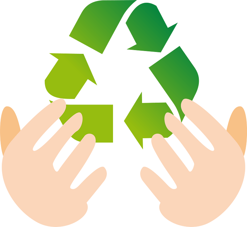 Recycling Symbol in Hands