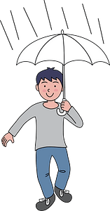 Boy under Umbrella