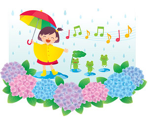 Hydrangea Frog and a Girl