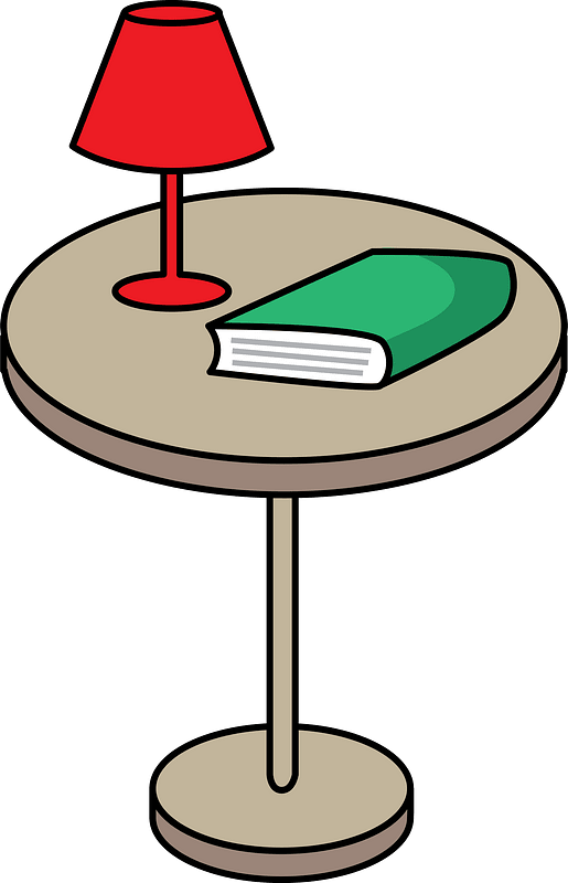 Book and Lamp on a Side Table