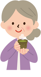 Senior Woman Drinks a Green Tea