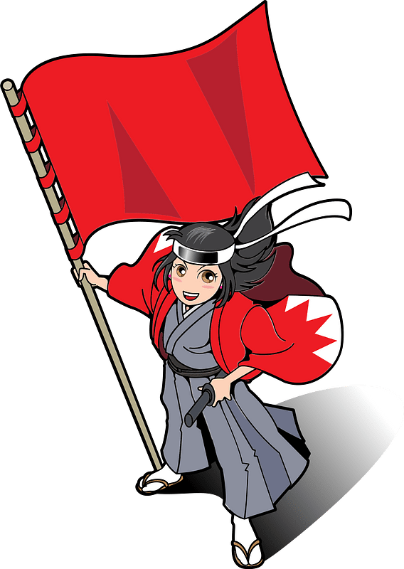 Shinsengumi Swordsgirl with a Flag
