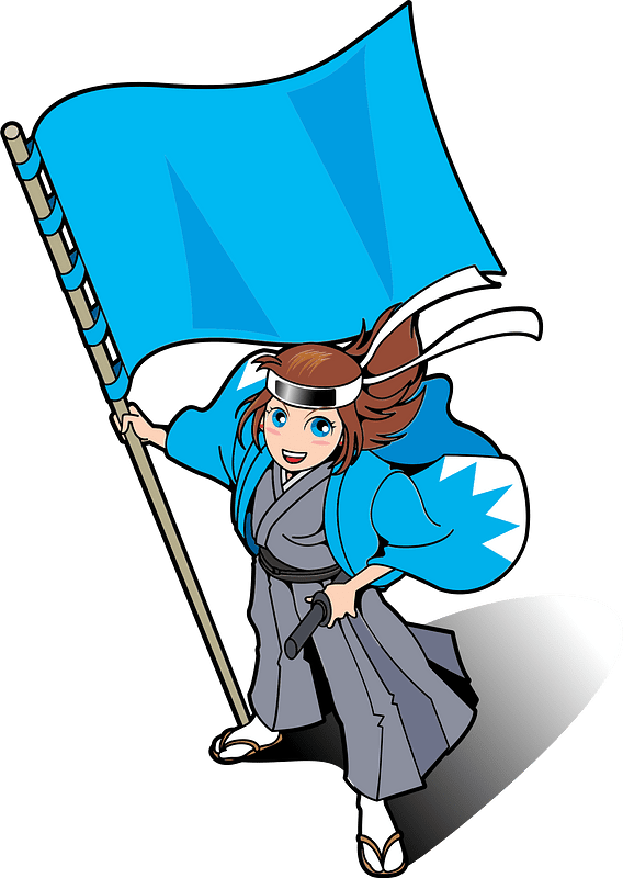 Shinsengumi Swordsgirl with a Flag 