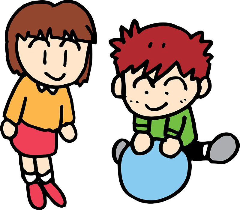 Sister and Brother on a Ball