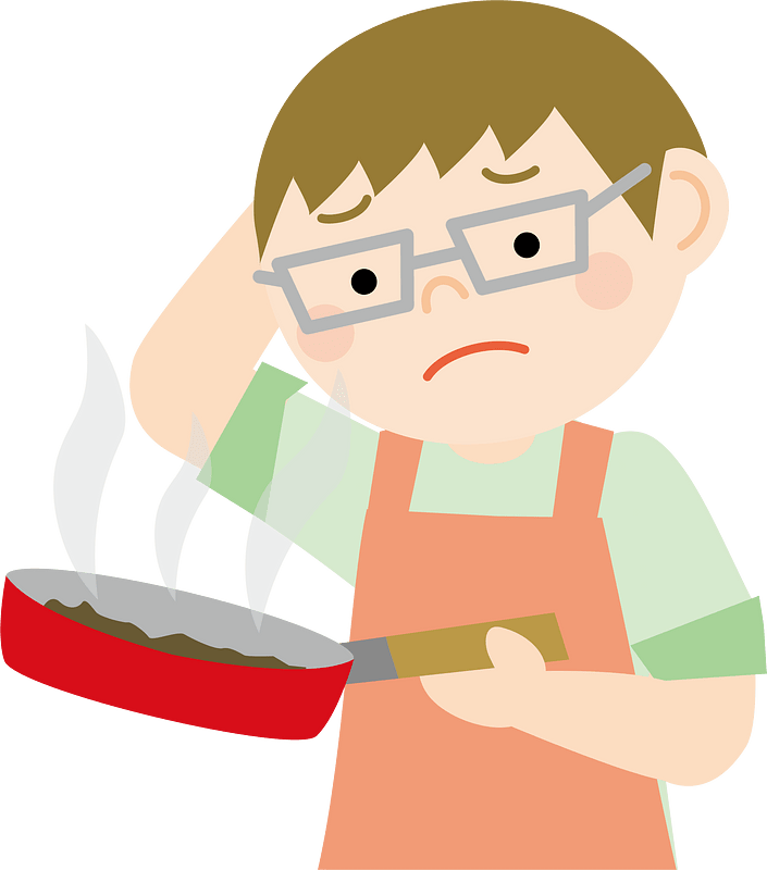 Man with a Frying Pan Cooking