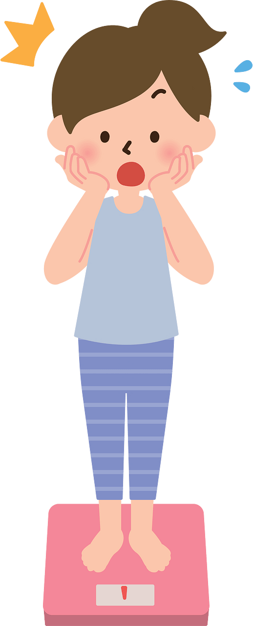 Shocked Woman on a Weighing Scale