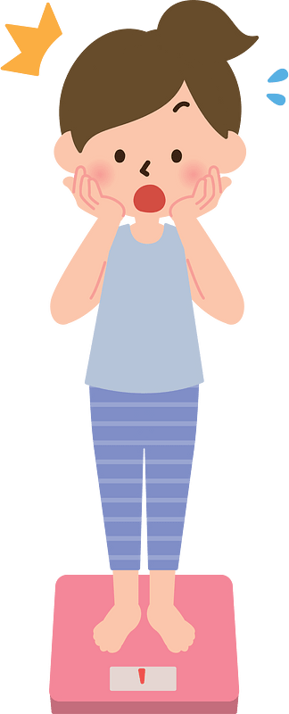 Shocked Woman on a Weighing Scale