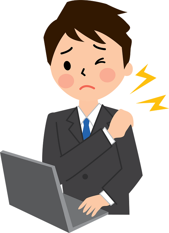 Businessman Suffers from Neck Tension