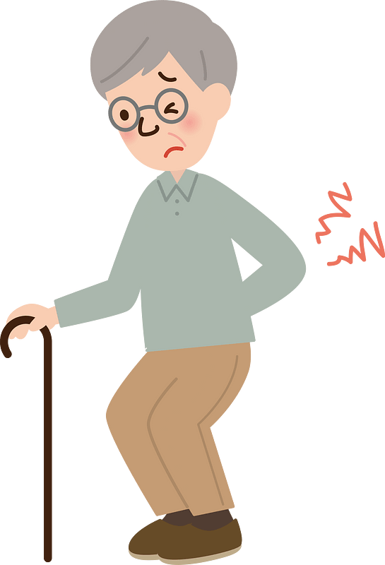 Grandfather with a Low Back Pain