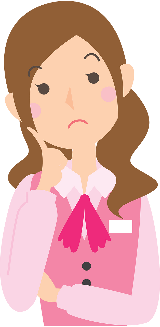 Receptionist Woman in Thought