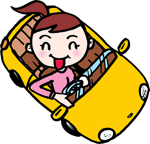 Woman Drives a Car