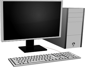 Desktop Computer, Monitor and Keyboard