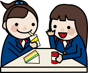 Student Girls Having a Lunch