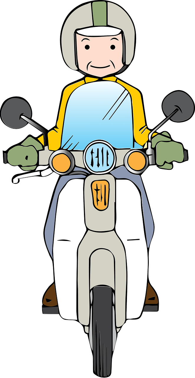 Man Rides a Honda Super Cub Motorcycle