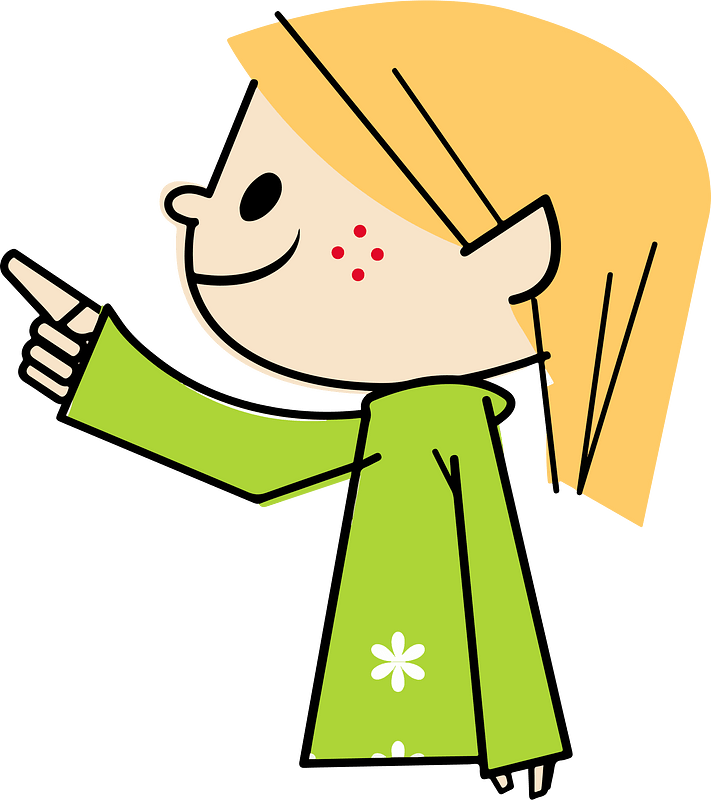 Girl Points Her Finger