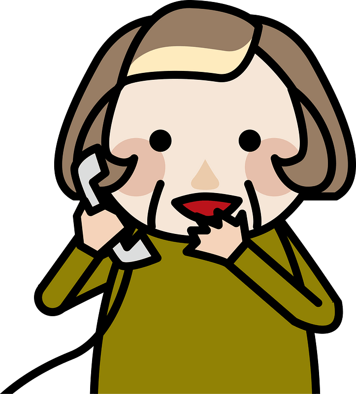 Senior Woman Talks on the Telephone