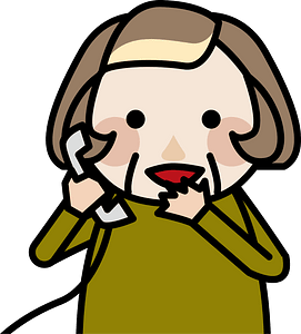Senior Woman Talks on the Telephone