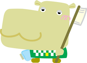 Hippopotamus with Toothbrush