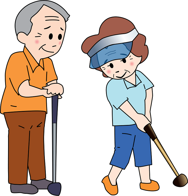 Senior Couple Play Golf