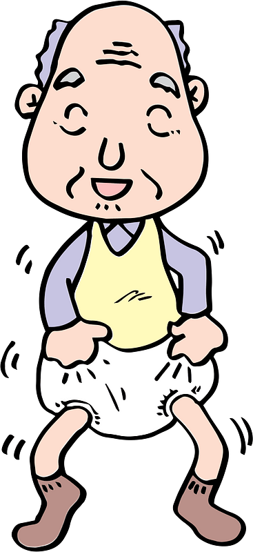 Senior Man in a Diaper