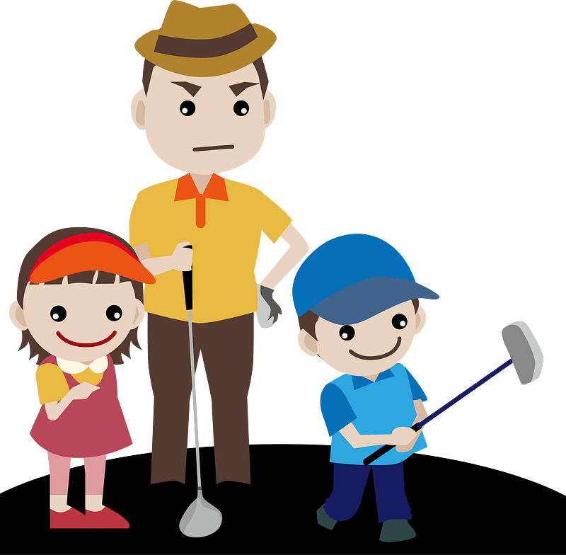 Golf School Coach with Little Players