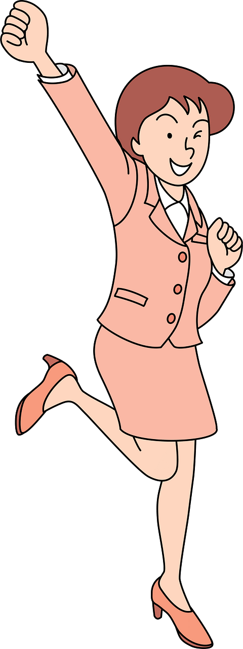Business Woman Pumps Her Fist