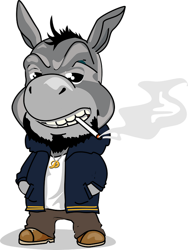 Smoking Donkey Character