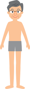 Middle-Aged Man in Grey Briefs