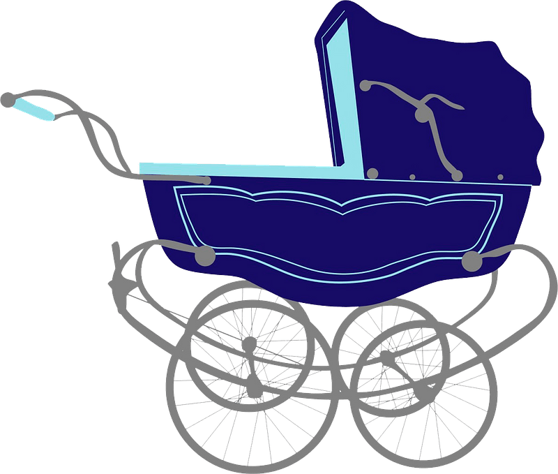 Blue baby carriage - Free vector clipart images on creazilla.com