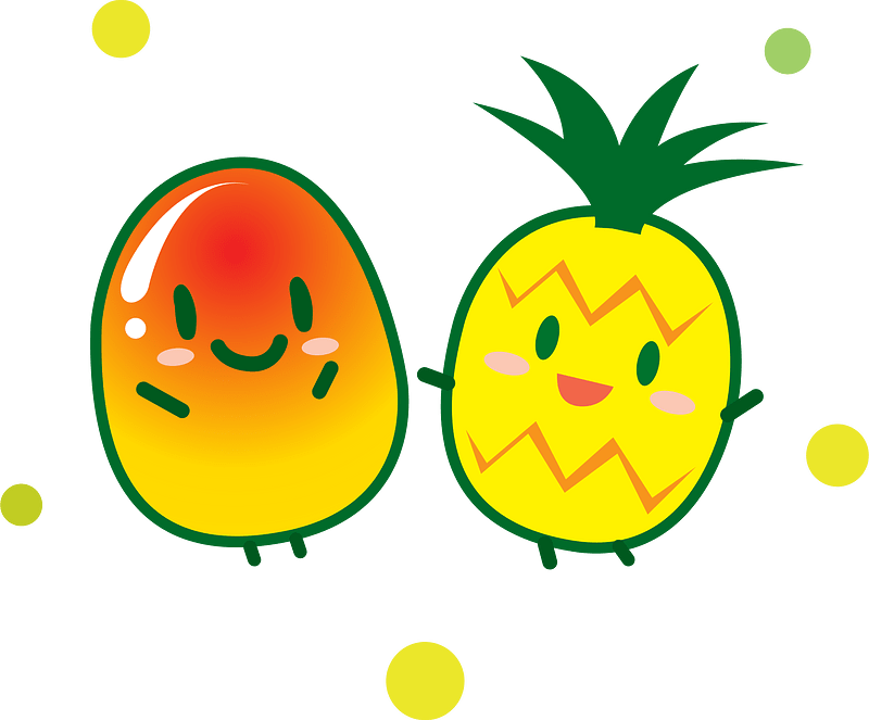 Mango and Pineapple Characters