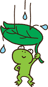 Frog with a Leaf under the Rain - Free vector clipart images on ...