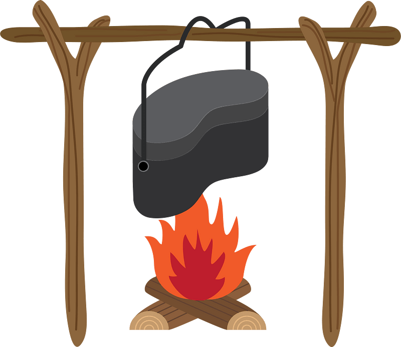 Mess Kit Hanging above Bonfire