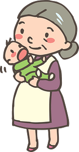 Grandmother Holds a Baby